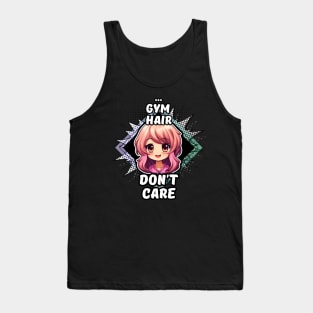 Kawaii Gym Hair Don't Care Anime Tank Top